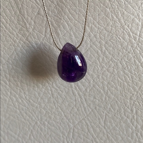 Silver Necklace with Amethyst - Picture 1 of 9